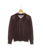 マーガレットハウエル MARGARET HOWELL 25AW WASHABLE WOOL KNITWEAR ウォッシャブルウールニット 衿 長袖 2 ボルドー /HS ■OS