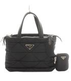 プラダ PRADA 1BG373 スモールパデッド Re-Nylon トートバッグ 2WAY ハンド ショルダー ナイロン 三角プレート ロゴ 黒 ブラック /BB ■OH