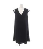  スンクーパリ suncoo paris 袖チュール切替ワンピース ひざ丈 T1 紺 ネイビー /DF ■OS ■SH ■PN