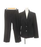 バーバリー ロンドン BURBERRY LONDON セットアップ 上下 スーツ テーラードジャケット 2B 背抜き フレアパンツ センタープレス ジッパーフライ ウール 42 38 黒 ブラック /DO ■OS ■PN