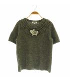 ソニア ソニアリキエル SONIA SONIA RYKIEL ニット セーター 半袖 ブローチ ウール 40 グレー /NR ■OS ■FR