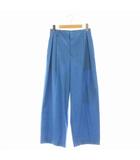 ヒューマンウーマン HUMAN WOMAN パンツ ストレート ジッパーフライ リネン混 S 青 /NR ■OS ■FR