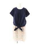 レスピレーション respiration pink label マタニティワンピース 半袖 M 紺 ピンク /MI ■OS ■AX