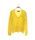 ポロ ラルフローレン POLO RALPH LAUREN ウールカシミヤ Vネック ケーブルニット セーター 長袖 M イエロー /MY ■OS ■GY14
