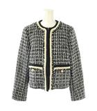 ジャスグリッティー JUSGLITTY 25SS ツイードジャケット ノーカラージャケット 1 ネイビー ホワイト /ES ■OS