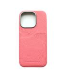 ボナベンチュラ BONAVENTURA バックカバーケース スマホ アイフォン シュリンクレザー iPhone 15 Pro ピンク /SS ■OS