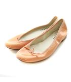 レペット Repetto バレエシューズ フラットパンプス リボン エナメル 38 ピンクベージュ /SS ■OS