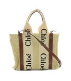 クロエ CHLOE WOODY ウッディ ボア SMALL TOTE BAG バッグ ハンド ショルダー 2WAY アイボリー 茶 ブラウン /AQ ■OS ■OH ■SH