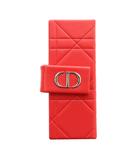 クリスチャンディオール Christian Dior ノベルティ リップケース ロゴ キルティング フェイクレザー 赤 レッド C400000836 /BB ■OH