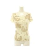ハロッズ Harrods カットソー Tシャツ ペイズリー柄 フレンチスリーブ アイボリー /HS ■OS ■MA