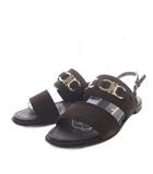サルヴァトーレフェラガモ Salvatore Ferragamo salvatore chaim leather sandal サンダル フラット ガンチーニ スエード 7D ダークブラウン /YO3
