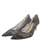 クリスチャンルブタン Christian louboutin SARAMOR パンプス ピンヒール ポインテッドトゥ レース 37.5 ブラック /YO4