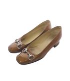 グッチ GUCCI ホースビット パンプス スクエアトゥ ローヒール 36.5 キャメル /RI ■OS ■GY09 ■OH