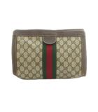 グッチ GUCCI GGスプリーム シェリーライン クラッチバッグ セカンドバッグ 茶 ブラウン ベージュ /MI ■OS ■GY09