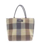 アクアスキュータム AQUASCUTUM トートバッグ ハンドバッグ アイボリー 紺 ネイビー /SR ■MA