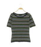 ローラアシュレイ LAURA ASHLEY ボーダーニット カットソー 半袖 S ネイビー /MY ■OS ■MA