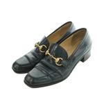 グッチ GUCCI ホースビットローファー スクエアトゥ 6 23.0cm 紺 ネイビー 100 0383 /MI ■OS ■GY09