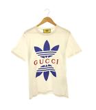 グッチ GUCCI × アディダス adidas Tシャツ カットソー ロゴ S 白 ホワイト 紺 ネイビー 赤 レッド 548334 /CX ■OS ■GY09