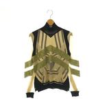 フェンディ FENDI FZY808 シルク混 ハイネックニット カットソー 長袖 38 ライトベージュ 紺 ネイビー /NR ■OS ■GY99