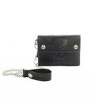 シュプリーム SUPREME Leather Chain Wallet レザーチェーンウォレット 三つ折り財布 小銭入れ エンボス加工 黒 ブラック /MI ■OS ■GY99