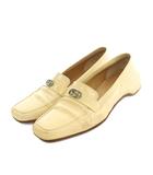 グッチ GUCCI ローファー エナメル スクエアトゥ 37 24.0cm アイボリー /MI ■OS ■MA