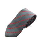グッチ GUCCI レジメンタル ネクタイ レギュラータイ シルク ロゴマーク グレー 赤 レッド /MI ■OS ■OH ■GY09