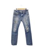 ヒステリックグラマー HYSTERIC GLAMOUR SP加工デニムリメイクスリムストレートPT デニムパンツ ジーンズ スリム ダメージ加工 ボタンフライ 32 ブルー /ES ■OS ■GY09