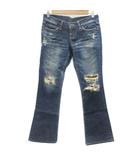 マウジー MOUSSY デニムパンツ ジーンズ フレアパンツ ブーツカット ダメージ加工 26 ネイビー 紺 /YM13