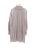 プラステ PLST ニットワンピース ハイネック 長袖 ひざ丈 ウール混 M 茶色 ブラウン /HO12