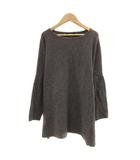  PARIGOT パリゴ ニット カットソー 長袖 ボートネック 無地 ウール オーバーサイズ F 茶 ブラウン /YS24