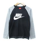 ナイキ NIKE Tシャツ カットソー 長袖 クルーネック ロゴプリント M 黒 杢グレー ブラック /FF21