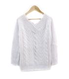 エフデ ef-de ニット セーター 長袖 モヘヤ混 9 ライトパープル 薄紫 /YM23