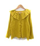  ルールマラン LOURMARIN シャツ ブラウス 長袖 ビッグカラー 無地 麻 リネン混 黄 イエロー /SY45
