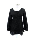 イエナ IENA チュニック 長袖 ラウンドネック リボン 黒 ブラック /SM15