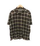 パッゾ PAZZO カジュアルシャツ 半袖 オープンカラー チェック柄 F マルチカラー ブラウン /YK48