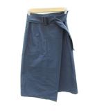 エフデ ef-de ラップスカート タイトスカート ひざ丈 7 ネイビー 紺 /YM43