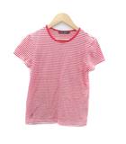 ラルフローレン RALPH LAUREN Tシャツ カットソー ラウンドネック 半袖 ボーダー柄 M 赤 レッド オフホワイト /HO17