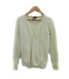 セオリー Theory アンサンブルニット カーディガン ミドル丈 Vネック カットソー 半袖 無地 2 レモンイエロー /YS16