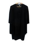  ソワール ベニール SOIR BENIR ワンピース ひざ丈 七分袖 シアー 切替 9AR 黒 ブラック /SM40