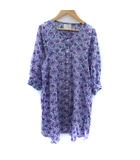  エイトペックス ATESPEXS ワンピース ひざ丈 七分袖 ラウンドネック 総柄 F マルチカラー 青 ブルー ピンク /SM24