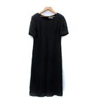 ミラショーン mila schon ワンピース マキシ丈 ロング丈 半袖 ラウンドネック 総柄 黒 ブラック 白 ホワイト /SM4