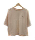 チャンピオン CHAMPION Tシャツ カットソー 半袖 ラウンドネック ワンポイントロゴ刺繡 オーバーサイズ M サーモンピンク /YS24