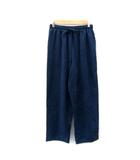 フリークスストア FREAKS STORE ワイドパンツ ロング丈 スエード調 無地 M 紺 ネイビー /SY10