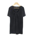 チュニック 半袖 Vネック 40 L ブラック 黒 /YM11