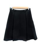 エフデ ef-de ボックスプリーツスカート ひざ丈 7 黒 ブラック /SM15