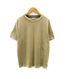 Tシャツ カットソー 半袖 ラウンドネック 無地 ロゴ M ベージュ /SY33