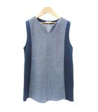  エレメントオブシンプルライフ element of SIMPLE LIFE ワンピース ミニ丈 ノースリーブ スリットネック L ネイビー 紺 /YM24