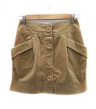 エフデ ef-de ボタンダウン風スカート タイトスカート ミニ丈 コーデュロイ 7 ベージュ /YK19