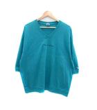 チャンピオン CHAMPION Tシャツ カットソー Vネック 五分袖 ロゴ刺繍 オーバーサイズ L ターコイズブルー /HO4