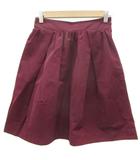 バーニーズニューヨーク BARNEYS NEW YORK フレアスカート ひざ丈 36 S バーガンディ /YM12